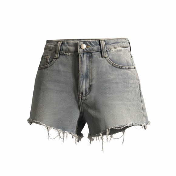 Unbranded Pants - Distressed Light-Wash Denim Shorts – Size M